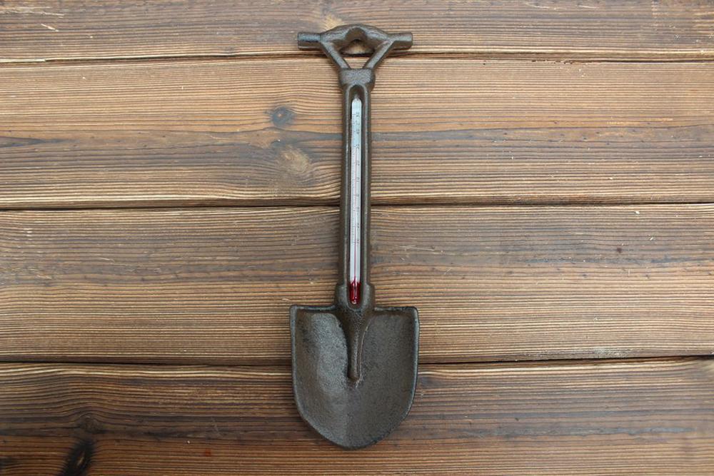 Rustieke Land Gietijzer Muur Thermometer Wanddecoratie Thermografiek Handwerk Van Outdoor Tuin: Model B