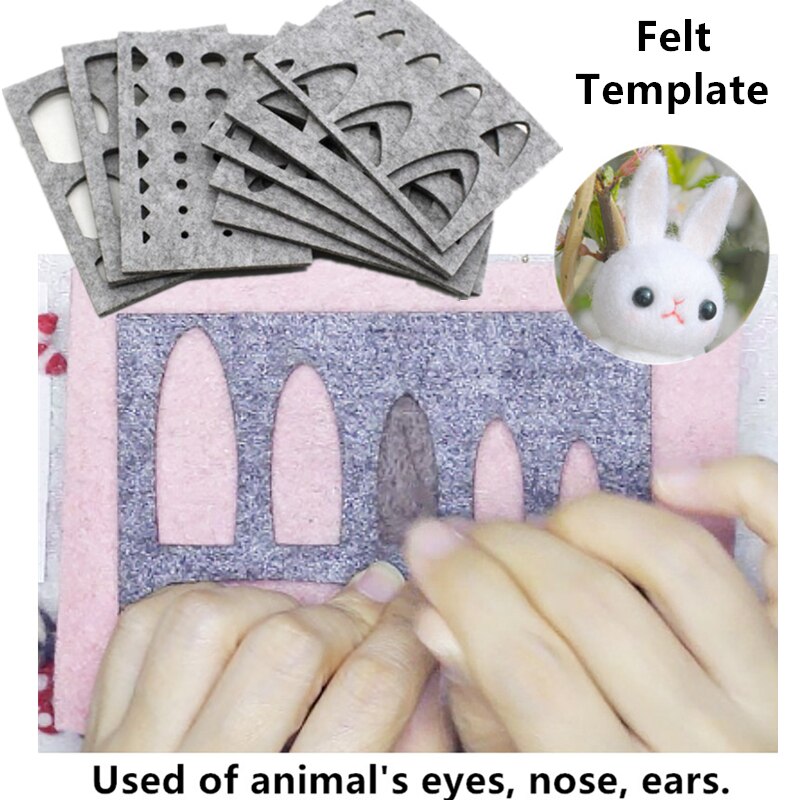 Wool Felt Handmade Animal Felt Template Felt Shapes Felting Cat Nose&ear&eyes DIY Craft Needle Felting Tools Needle Felting Tool