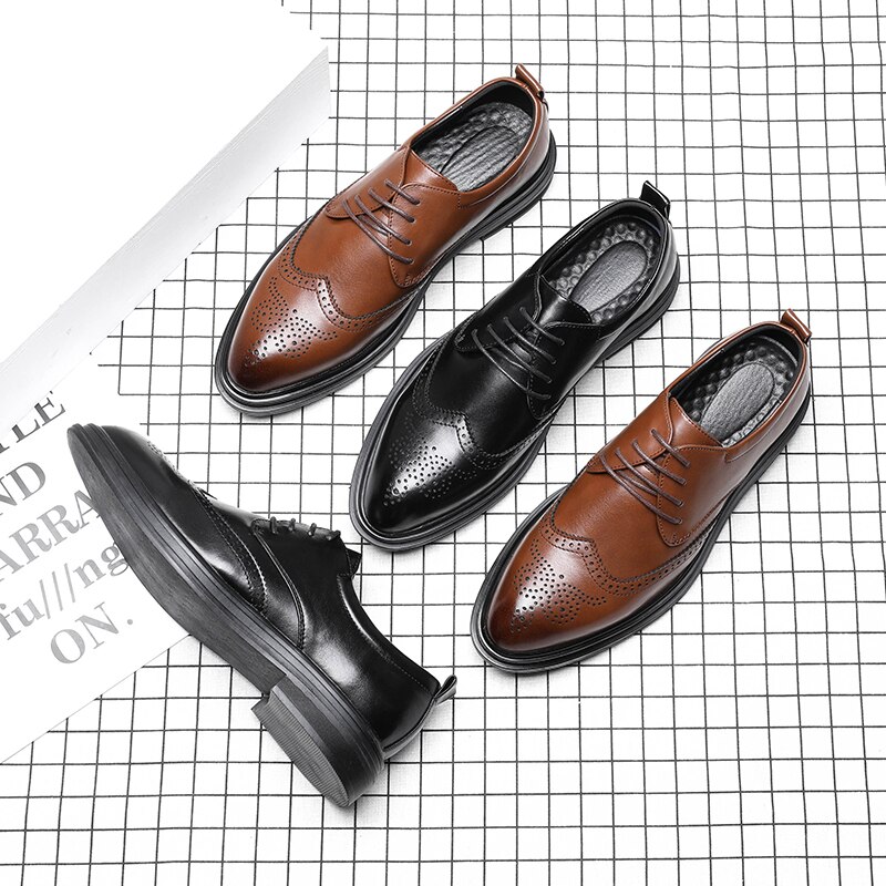 Leren herenschoenen, schoenen voor officiële zaken, casual schoenen, herenschoenen voor bruiloften en feesten