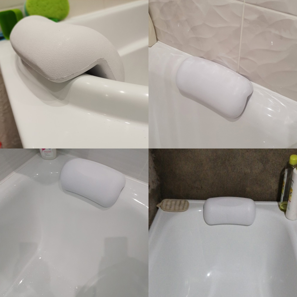 Almohada de bañera de SPA con ventosas, reposacabezas de bañera antideslizante, impermeable, suave, fácil de limpiar, accesorios de baño