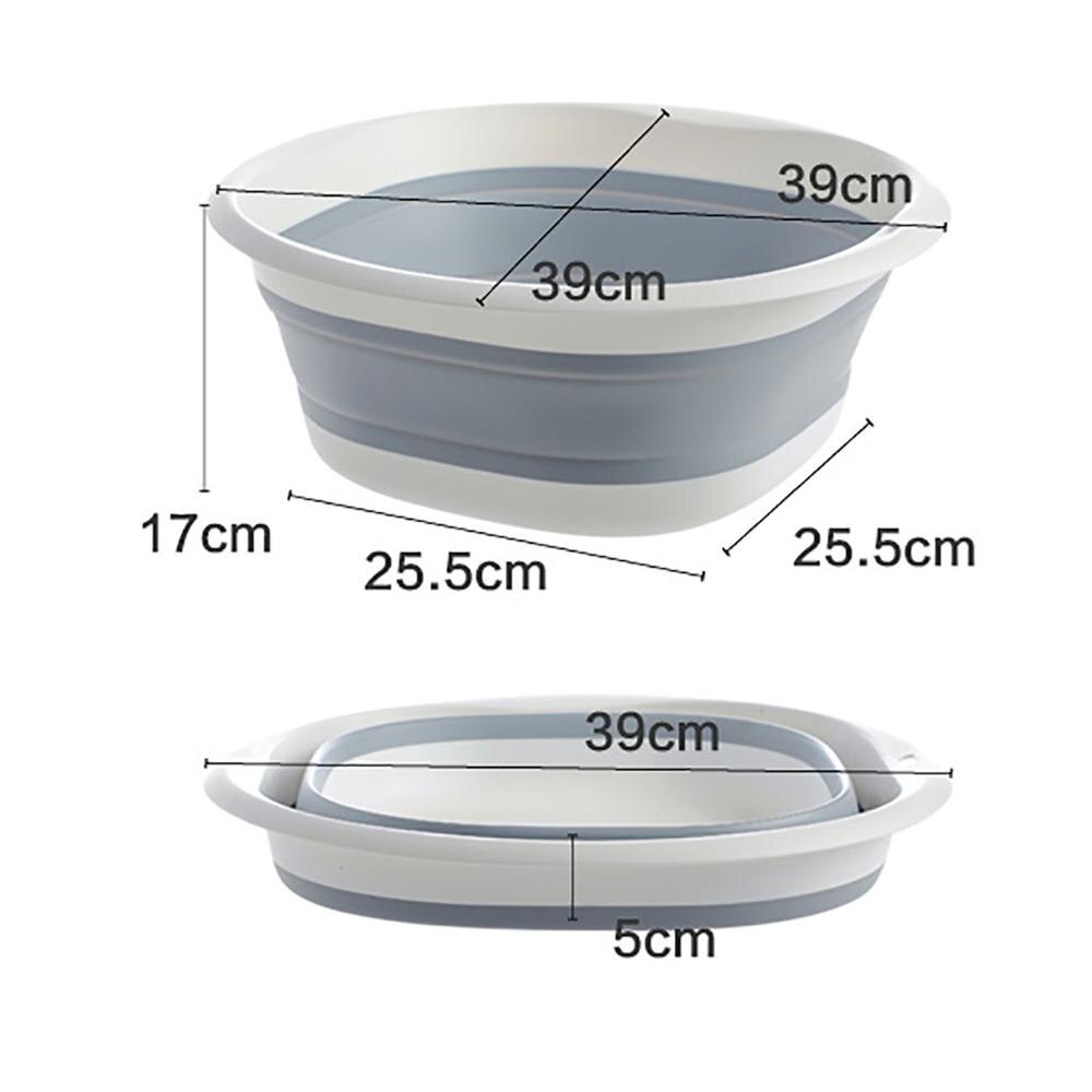 1pc Bathroom Foldable Wash Basin Portable Sink Foot Bucket Washbasin Plastic Folding Foot Basin Save Space Eco-Friendly: Grey L
