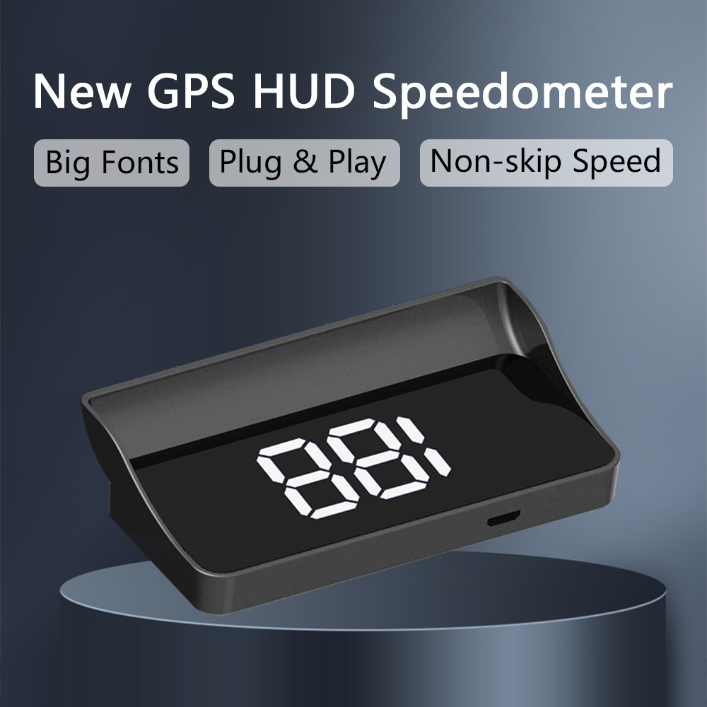 W1 GPS HUD Digital Tacho Stecker Und abspielen Kopf hoch Anzeige Für alle Autos Große Schrift KMH MPH Windschutzscheibe Projektor Auto Zubehör: Orange