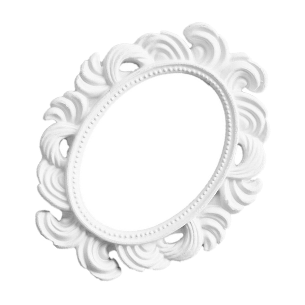 Dekorativ hvid oval barok ramme bordplade fotorammer billeder vises