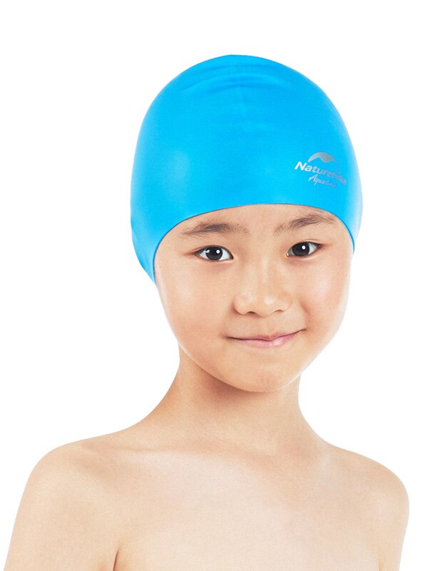 Naturehike fabrik sælger børn svømning hætter drenge piger vandtæt 100%  silikone svømning hat søde lange hår ørebeskyttere