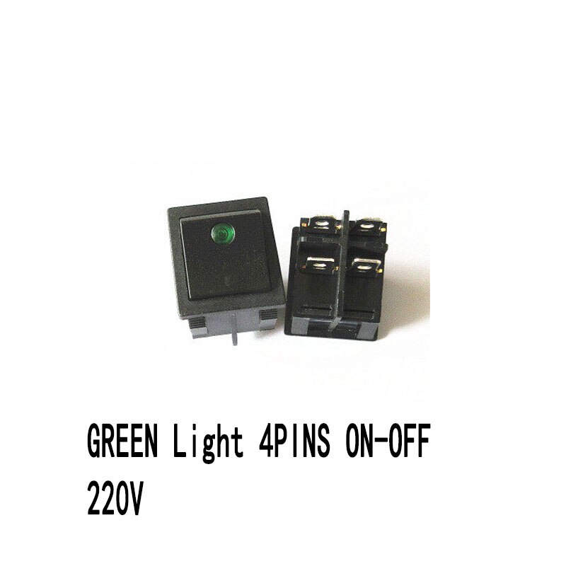 5PCS KCD4 Rocker Switch 2/3 Position 4/6 Pins Electrical Equipment With Light Power Switch Switch 16A 250VAC/ 20A 125V ON-OFF-ON: 4PINS  ON-OFF GREEN