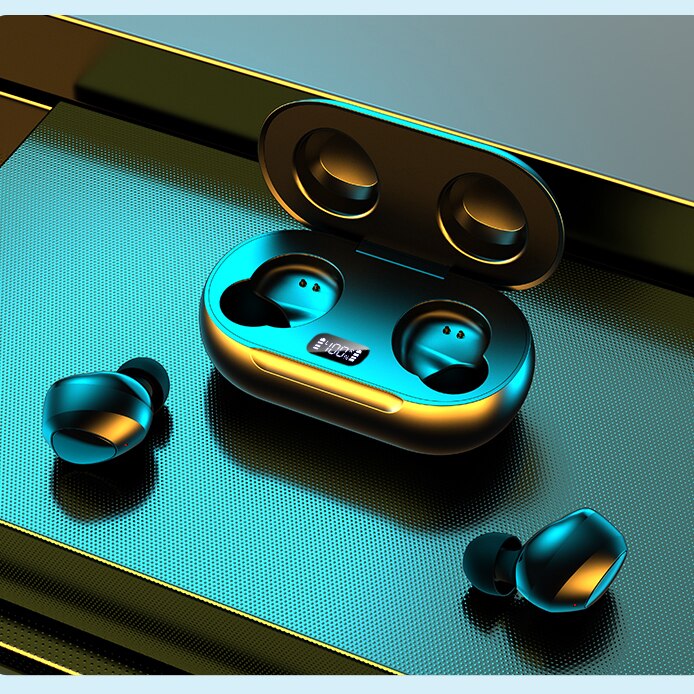 Auriculares inalámbricos Bluetooth Galaxy R185 + Plus para Samsung, Auriculares deportivos táctiles resistentes al agua, carga rápida instantánea,: Black