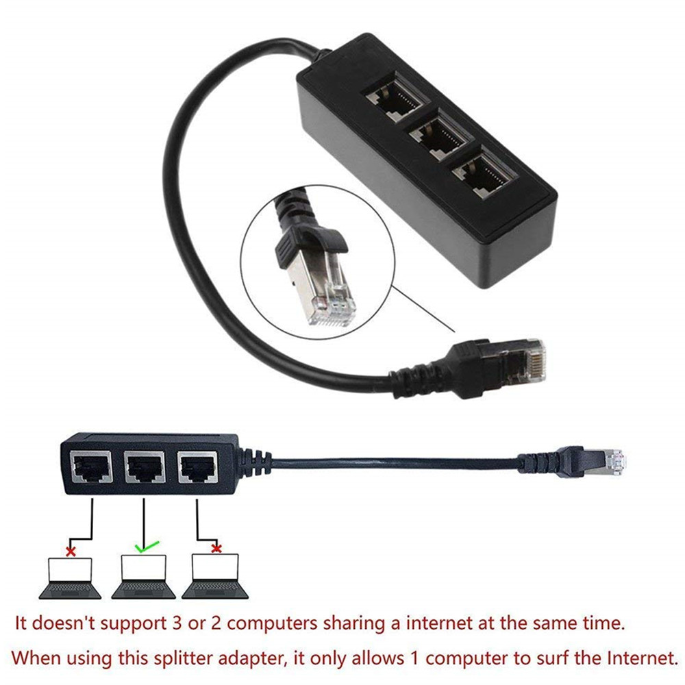 Computer Comm Cable To Rj45 RJ45 1 Male to 3 Female RJ45 Splitter LAN Ethernet... – Grandado