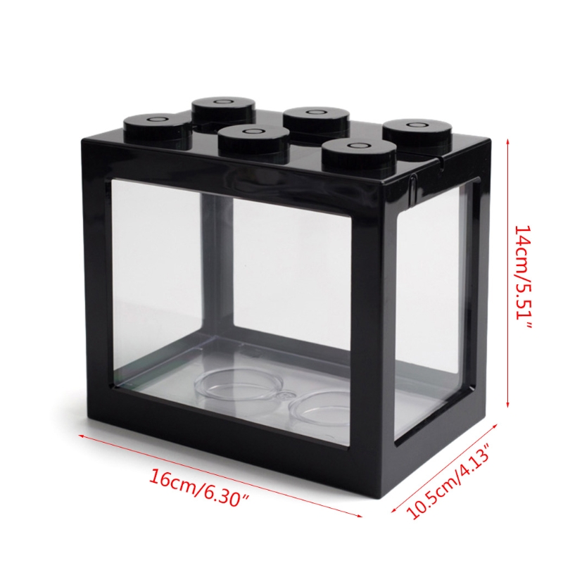 Small Betta Fish Tank Aquariums for Kids Mini Plastic Terrariums Tiny Transparent Cages for bug and Reptile Collecting