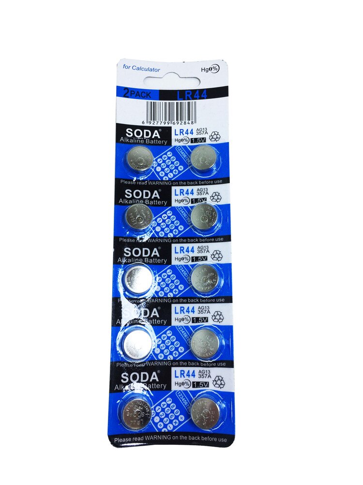 Sosa AG13 LR44/357, alcalina, botón de 10 "Lu, batería