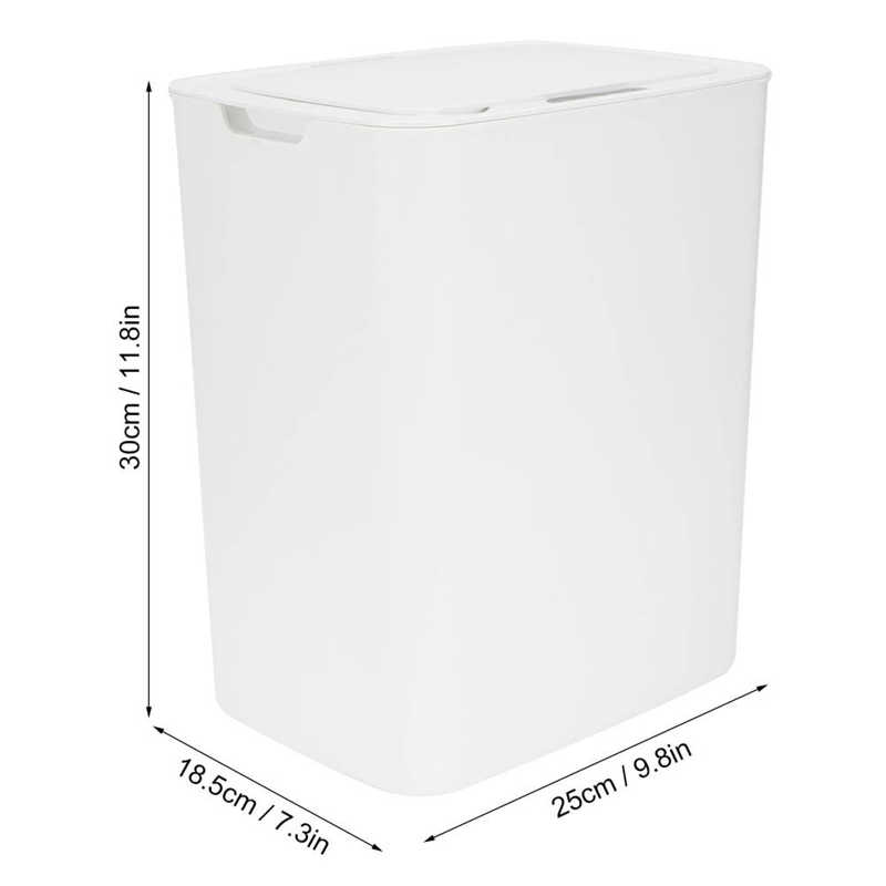14L Home Automatic Infrared Sensor Trash Can Kitchen Bedroom Smart Garbage Bin White