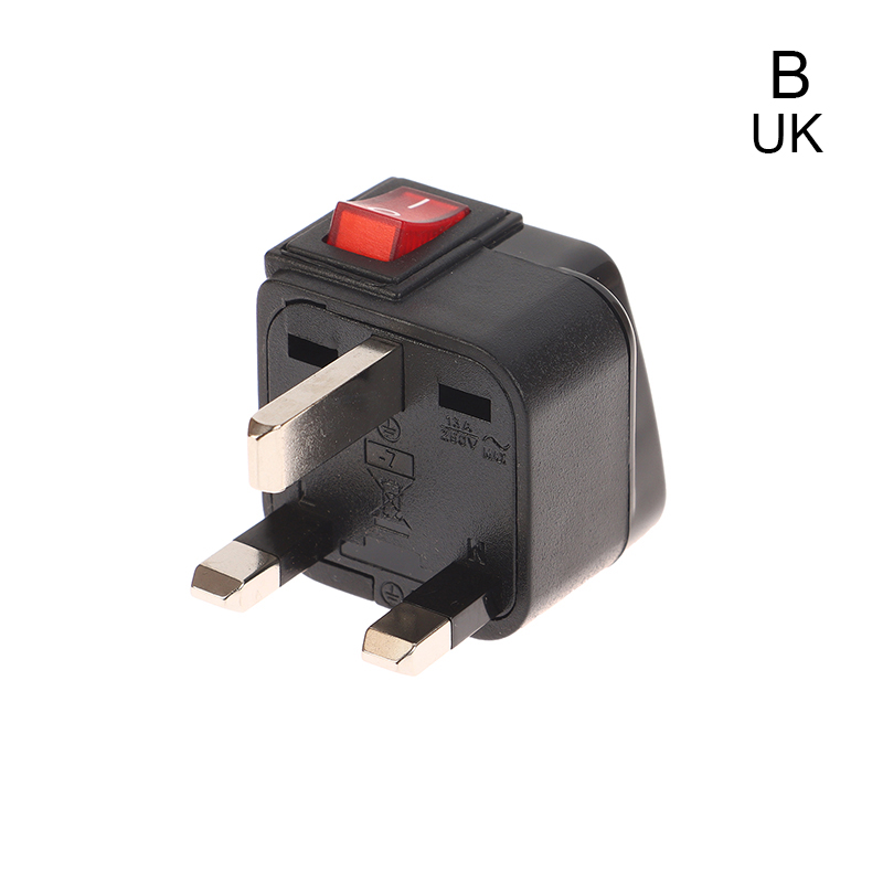 Universele Amerikaanse VS Europese UK EU AU Reizen Stekker Adapter 10A/13A 250 V Stopcontact Met aan/uit Schakelaar: YELLOW
