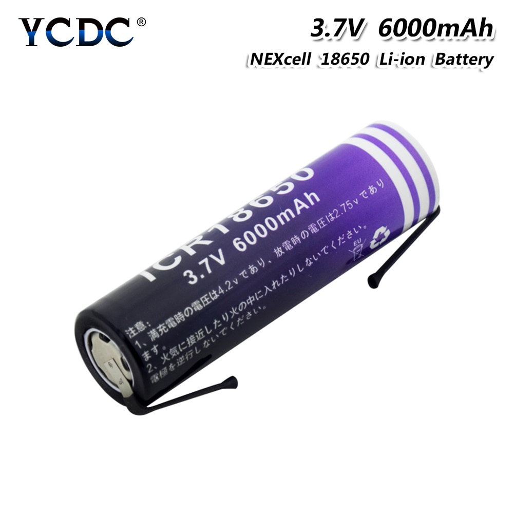 1/2/4 Pcs Duurzaam 3.7 V 6000mAh 18650 Lithium Li-Ion Batterijen Met 2 Diy Kabel Voor laptop Antenne Model Zaklamp Koplamp