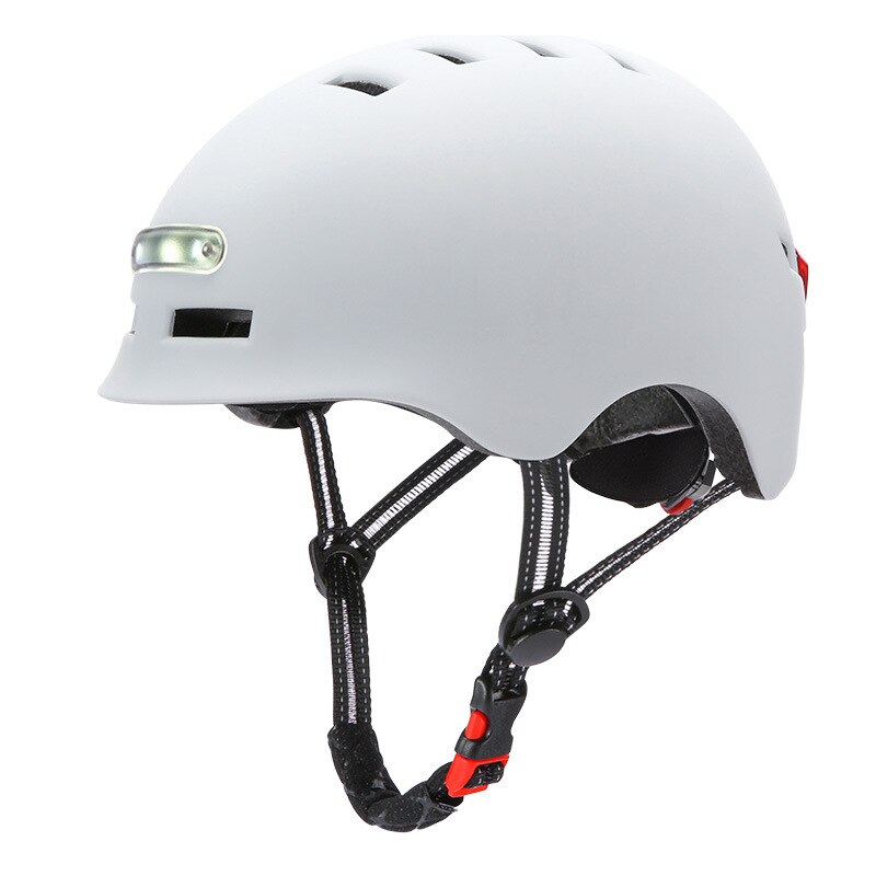 LED Licht 4 Farben Helm Warnung Licht Motorrad Teile Rolle Radfahren Helm Clever sicher glänzend Helm Auto Sport Helme: Weiß / L