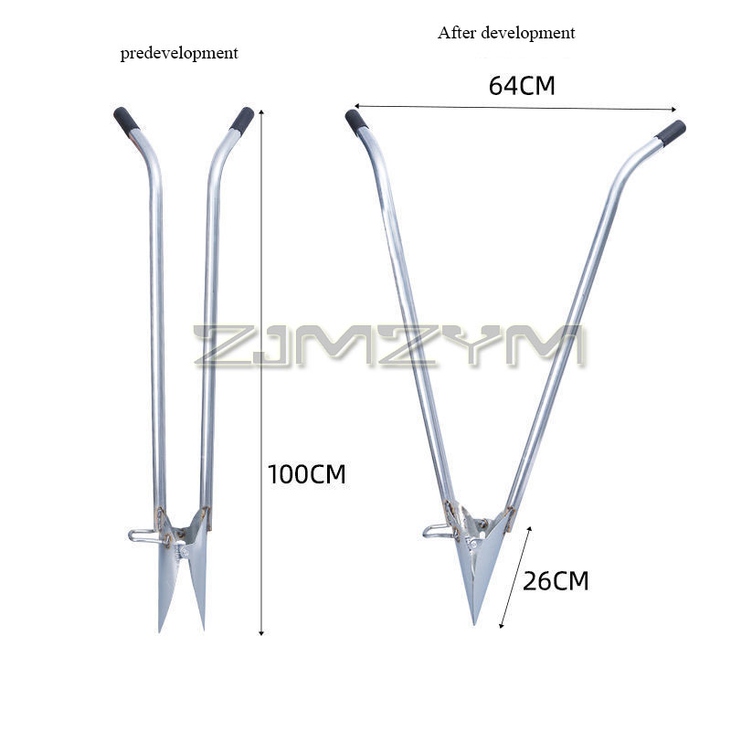 Sembradora de plántulas, Mini transplantador de patatas y tomates vegetales, sembradora rápida, macetero manual de acero inoxidable, máquina agrícola: Azul
