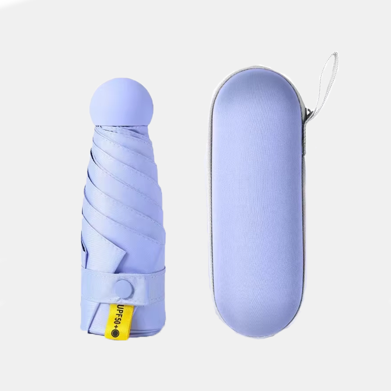 Solparasol anti-uv mini kapselparaply lille paraply lommeparaply solbeskyttelse og ultraviolet beskyttelse parasol paraguas: Blå