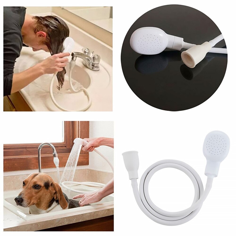 Single Wide Tap Bath Sink Shower Head Spray Hose Push On Mixer Hairdresser Pet Bath Shower Head Spray Bath Shower