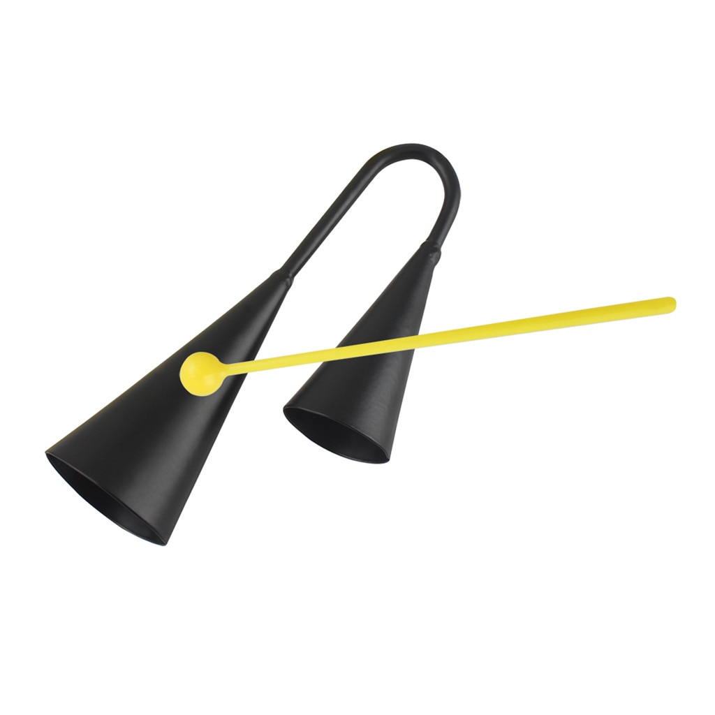 Black Iron Double Cowbell Percussion for Musical Learning Instruments