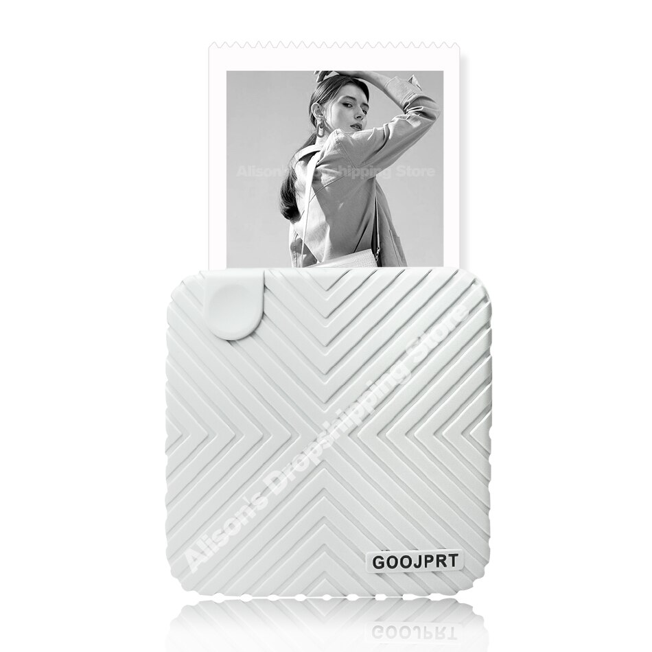 Mini Pocket Photo Printer Mobile phone Photo Printer Portable Handheld Printer for iOS and Android System for Kids Children: 1 White Printer