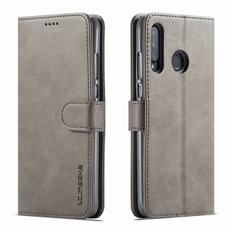 Wallet Case For Huawei P30 Pro Cover Case Huawei P30 Lite Leather Flip Luxury Vintage Wallet Book Full Cover P30Lite P30Pro Etui: For Huawei P30 / Grey Case