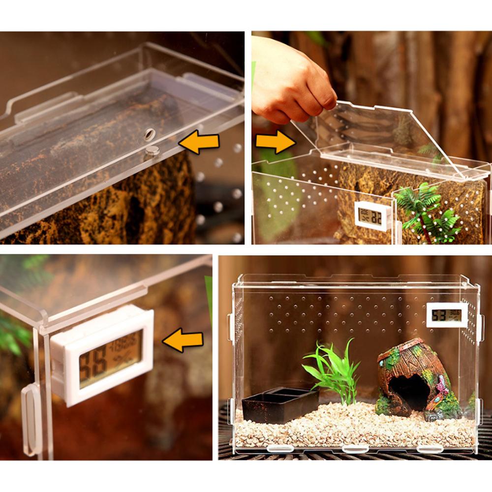Terrarium Reptile Box Terra Breeding Stackable Snake Fish Transportation Incubating Gecko Lizard Snake for Eggs Incubation Tool