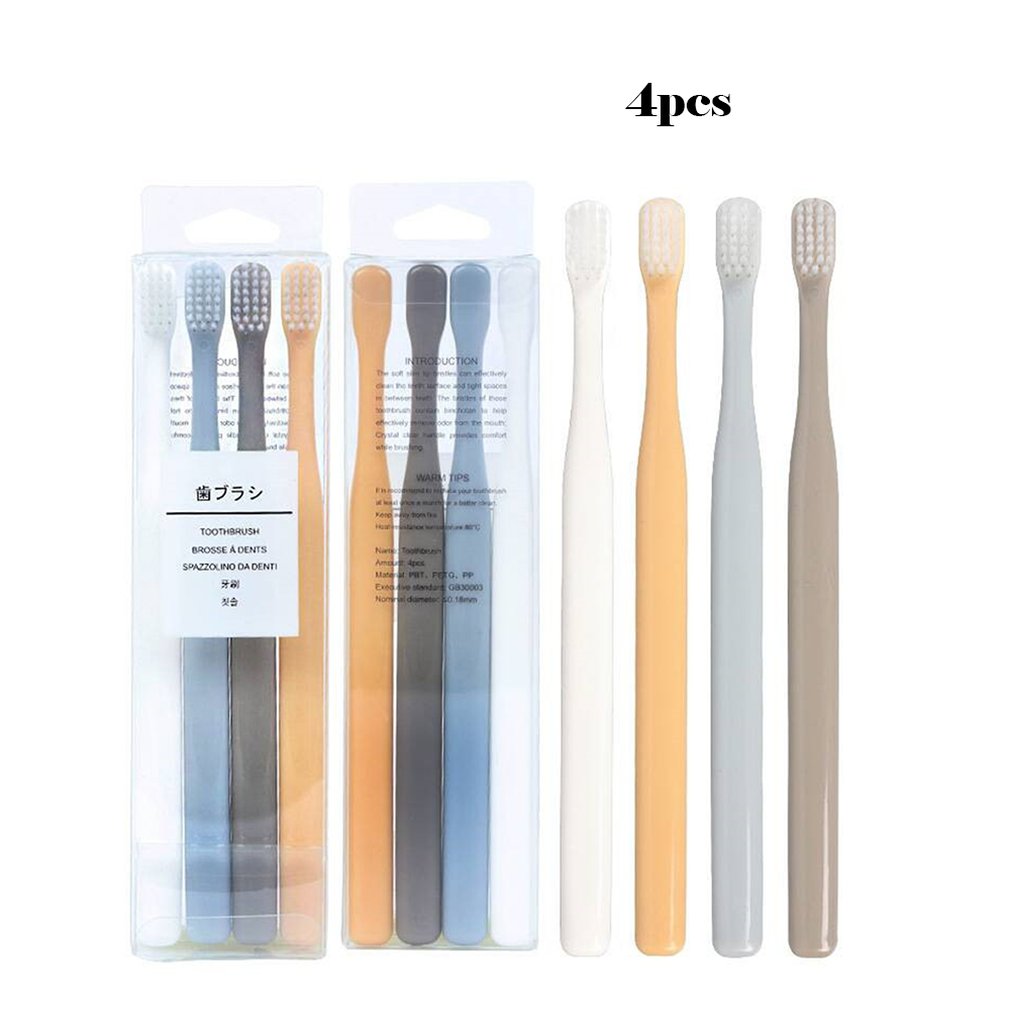 Japanese Small Head Super Fine Soft Toothbrush Value Family Wear 4 Sticks Jacket