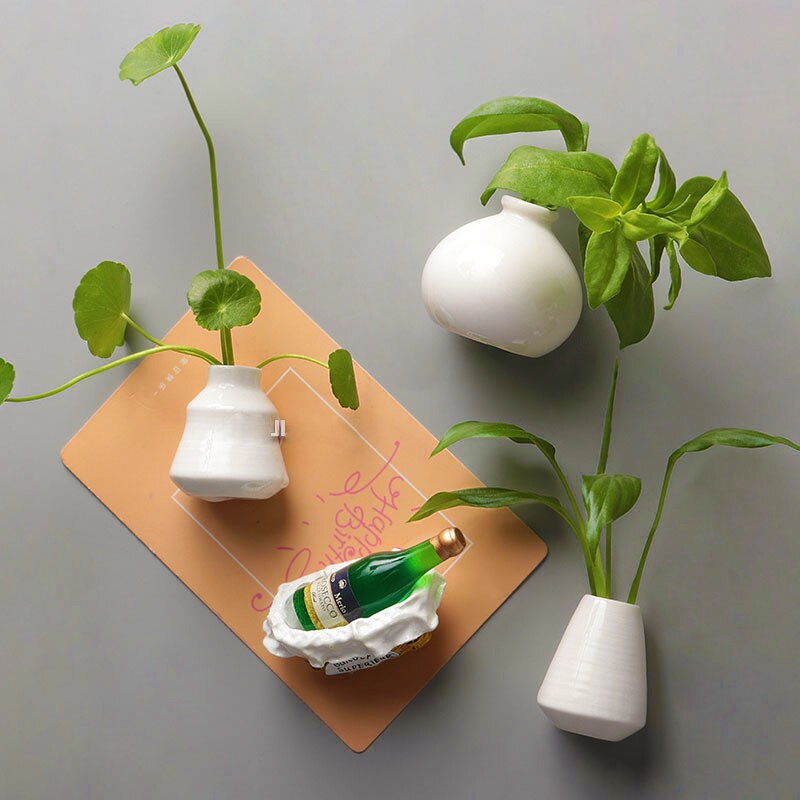 pentola di Fiore di ceramica Frigorifero Magneti Fiore Decorativo Vaso di Magneti Frigo