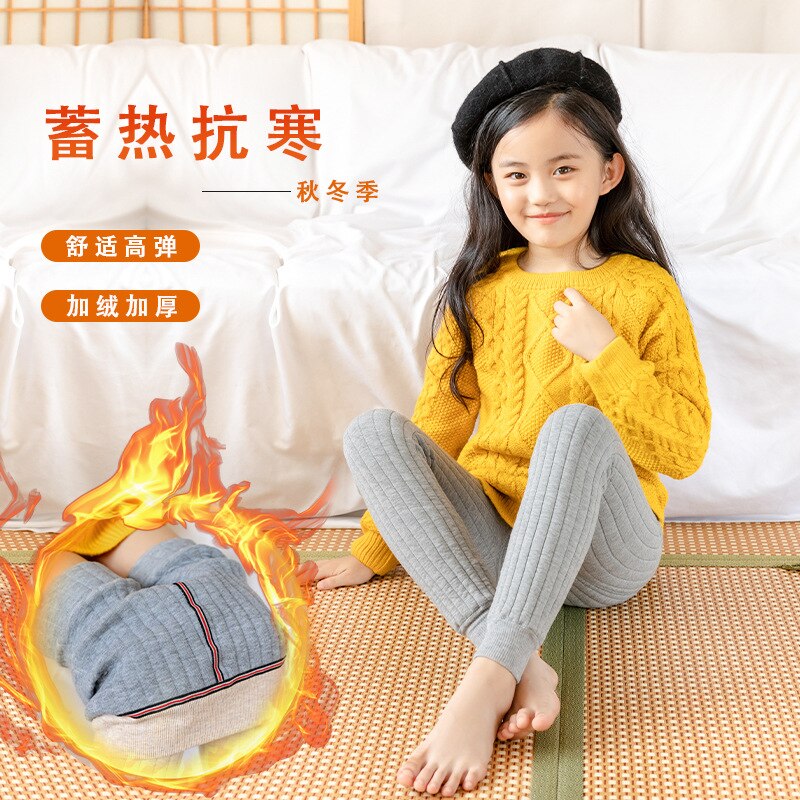 Leggings per ragazze pantaloni addensati per bambini pantaloni per bambini in cotone ragazze 10-12 anni abbigliamento pantaloni Capris collant termici per adolescenti