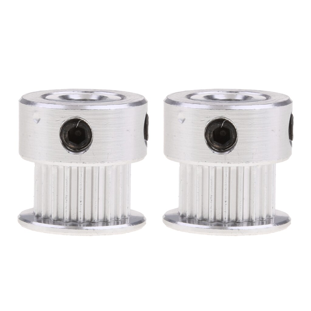 2pcs 3D Printer Onderdelen-(GT2 20 Tanden) boring 5MM Timing Aluminium Katrol Voor Open Distributieriem, Synchrone Gear