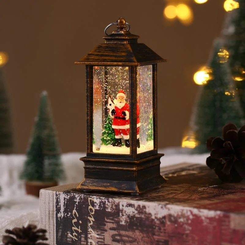 retro Quadratische Lampe Weihnachtsmann Nachtlicht Weihnachten LED Windlichter Weihnachtsbaum Ornamente Weihnachten Heimat Dekoration: Tiefe Saphir