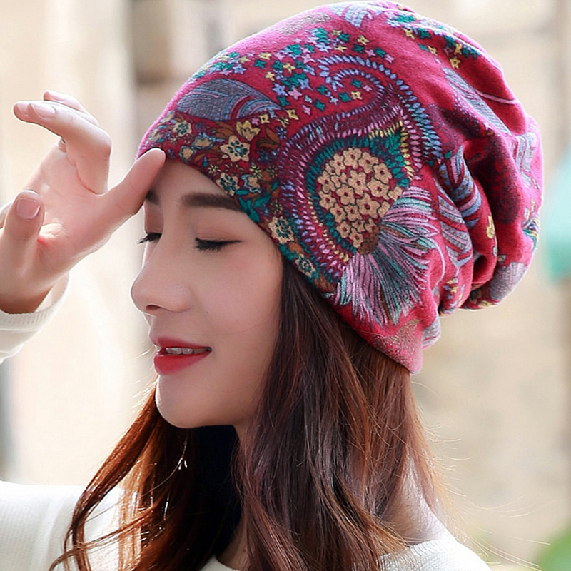 Longguard Polyester chapeau adulte décontracté flocon de neige bonnets femmes printemps automne femme casquette écharpe