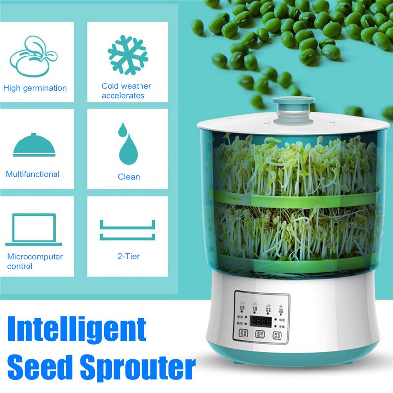 Home Intelligence Bean Sprouts Machine 2/3 Layers Thermostat Green Seeds Growing Automatic Bean Sprout Machine Large Capacity