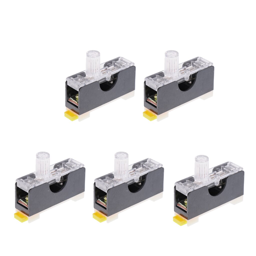 5 Pieces DIN Rail Fuse Holder Base With FS-101 AC250V 10A 6x30mm Fuse