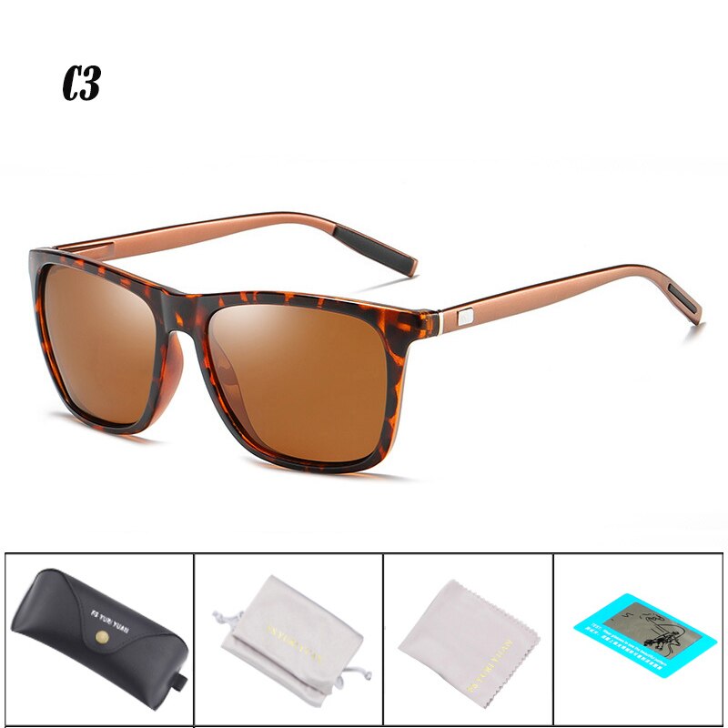 Gafas de sol polarizadas de aluminio y magnesio para hombre, lentes de sol masculinas para pescar, hacer senderismo, acampar, deportes, conducir, 387: C3