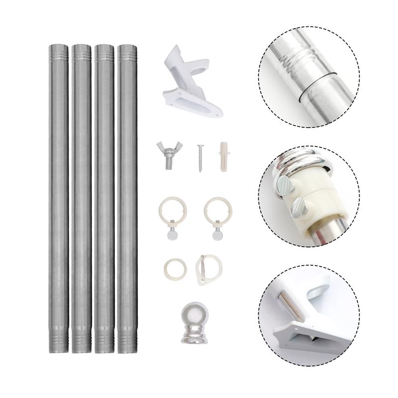 1 Set Vlaggenmast Kit Outdoor Wirwar Professionele Spinning Vlaggenmast Beugel Vlag Pole Houder