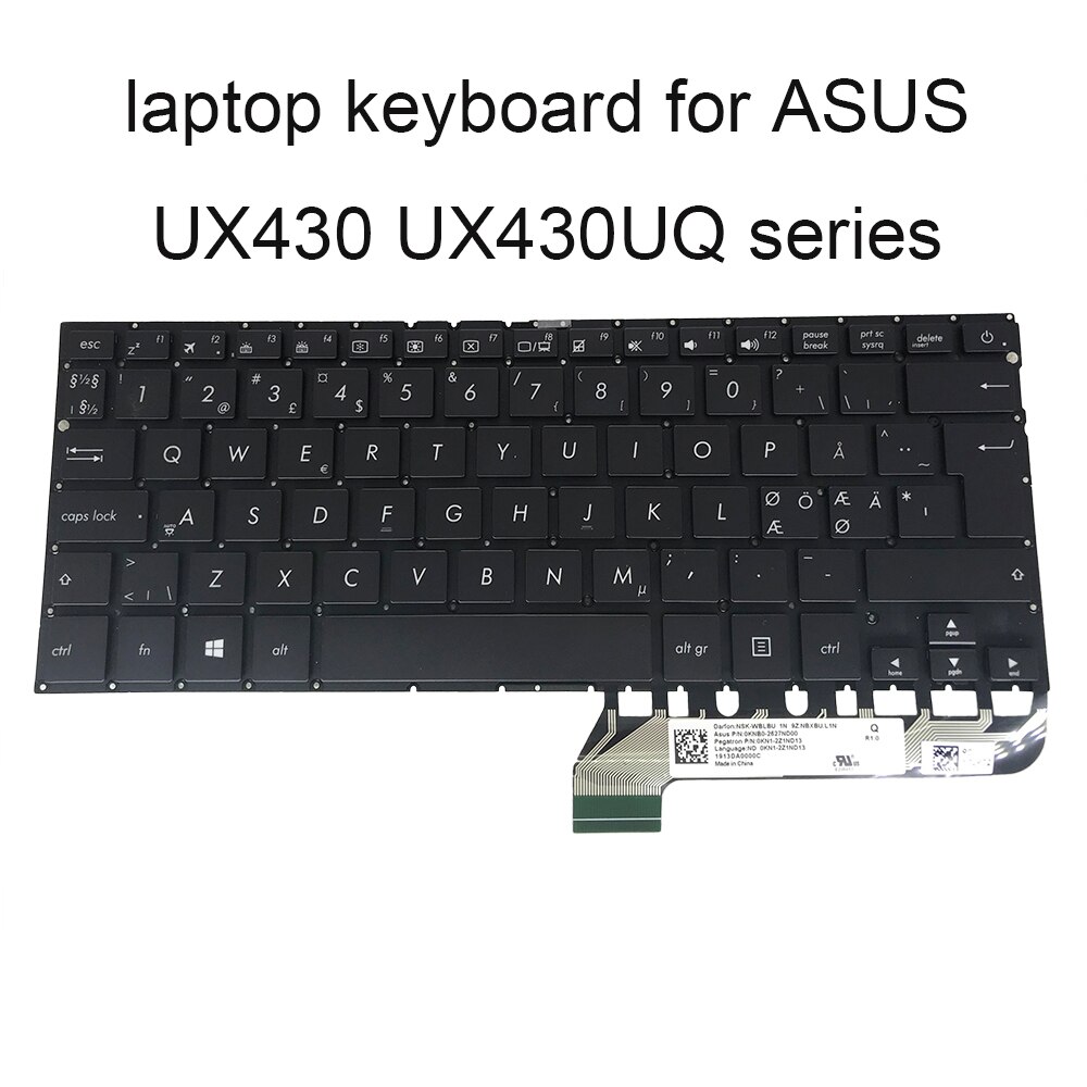 Vervanging Toetsenborden UX430 Backlight Toetsenbord Voor Asus Zenbook UX430UQ Uar Ne Noorwegen Sw Zwitserse Zwart Laptops Kb Nsk Wblbu Schroeven