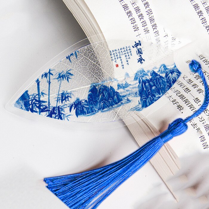 Creatieve Chinese Stijl Bladwijzer Met Kwastjes Mooie Blauw En Wit Porselein Bladader Voor Vriend Student Schoolbenodigdheden: No.10