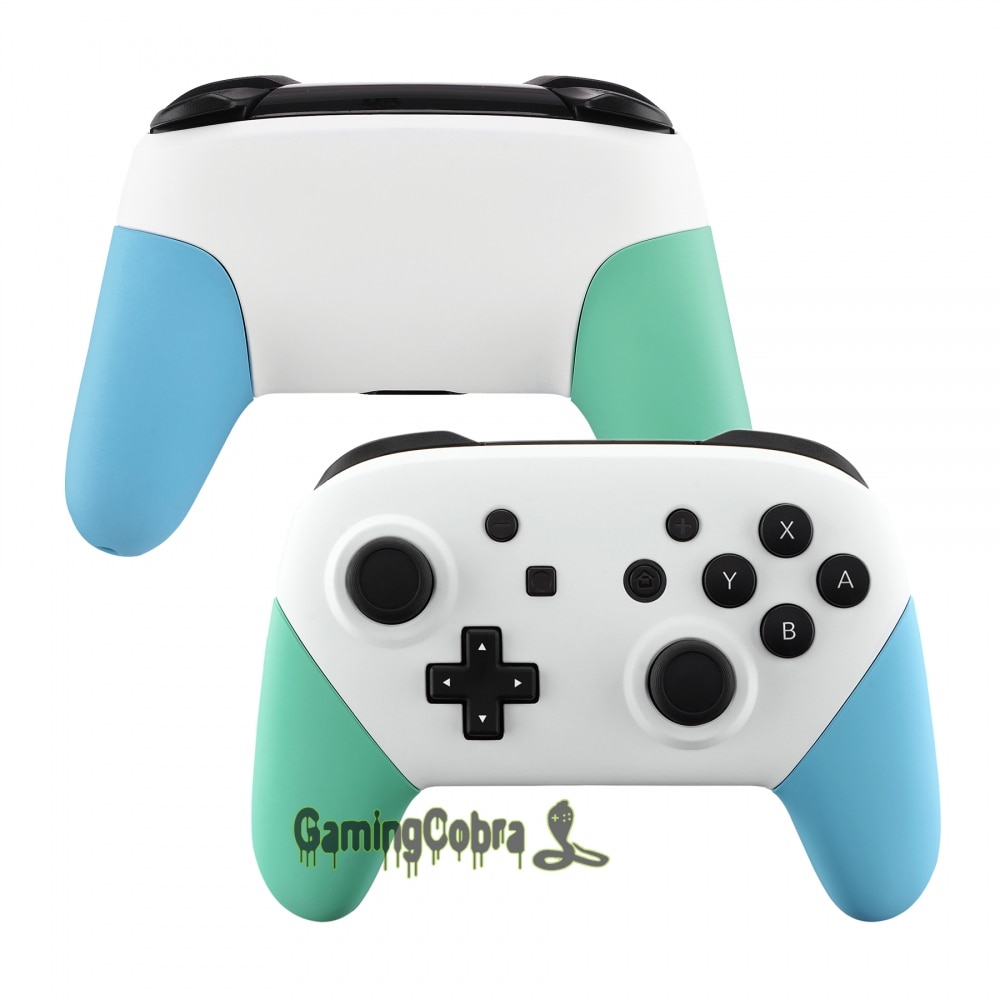 Soft Touch Wit Faceplate Backplate Mint Groene Hemel Blauw Handvatten Grip Behuizing Vervanging Voor Nintendo Schakelaar Pro Controller