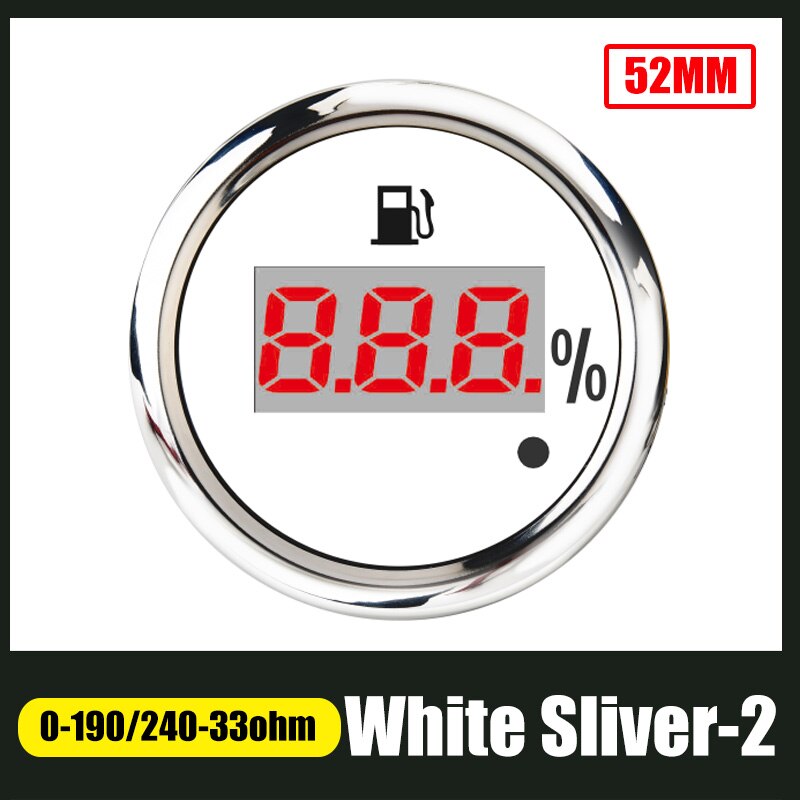 Indicatore di livello del carburante digitale impermeabile 52mm per auto indicatore di livello per motore moto camper barca con allarme: WS-2