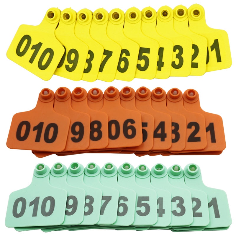 100Pcs Farm Animal Oormerken Nummer 001-500 Koe Vee Identificatiekaart Tpu Oor Tag Borden Met Woorden oorbellen