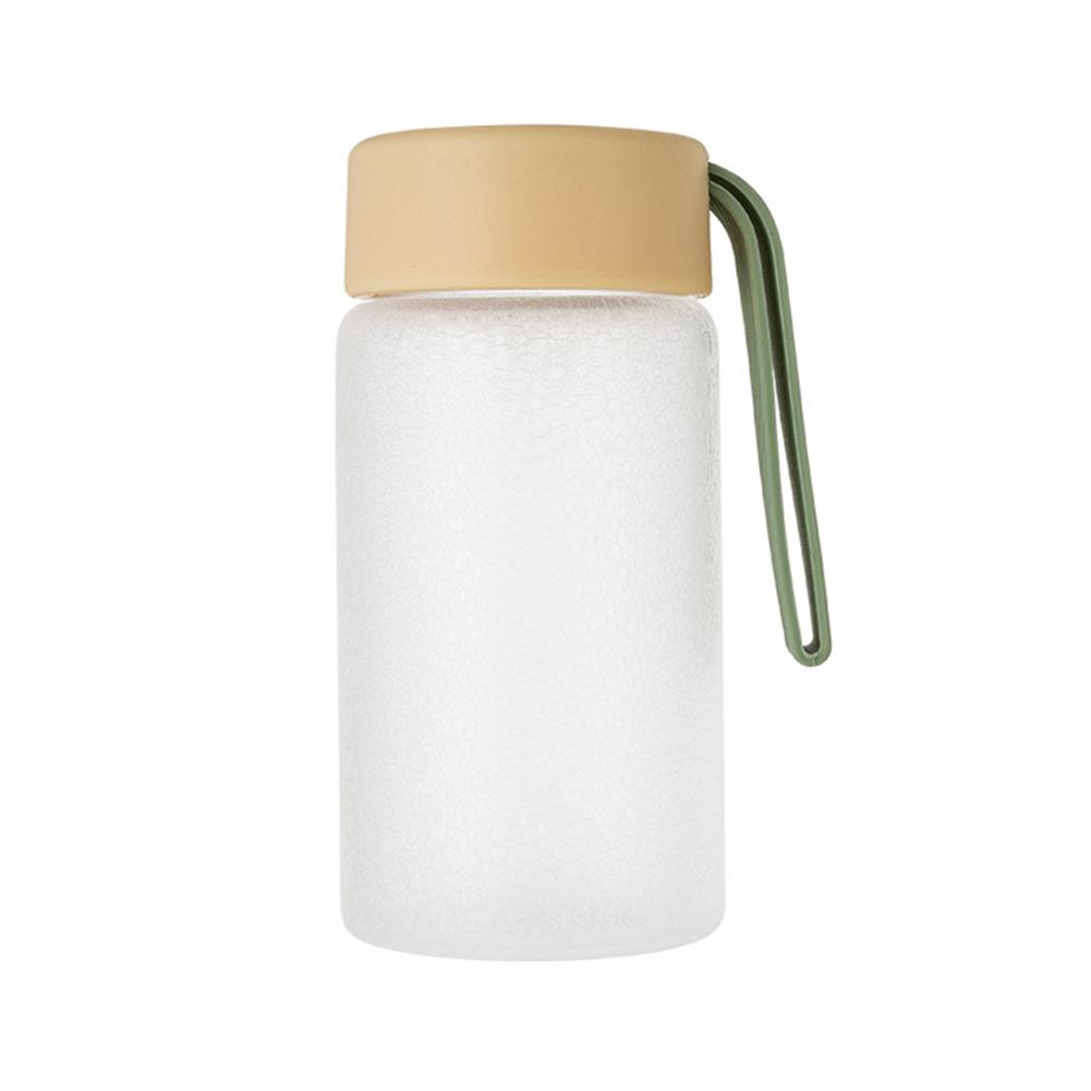 200ml/300ml Simple Glass Water Cup With Lid Anti-fracture Sport Supplies Anti-fracture Heat-resisting Frosted Glass Cup: Yellow 300ml