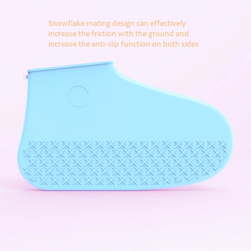 Silicone Rain Boots Cover Waterproof Cotton Pad Non-Slip Wear-Resistant Outdoor Pocket Shoe Cover