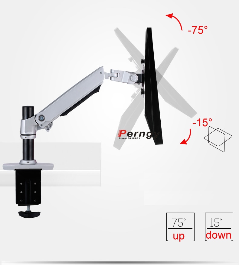 DL-8012 10&quot;-32&quot; LCD monitor wall mount bracket TV stand aluminum 360 rotate full motion pivot double stretchable arm 1-10kg