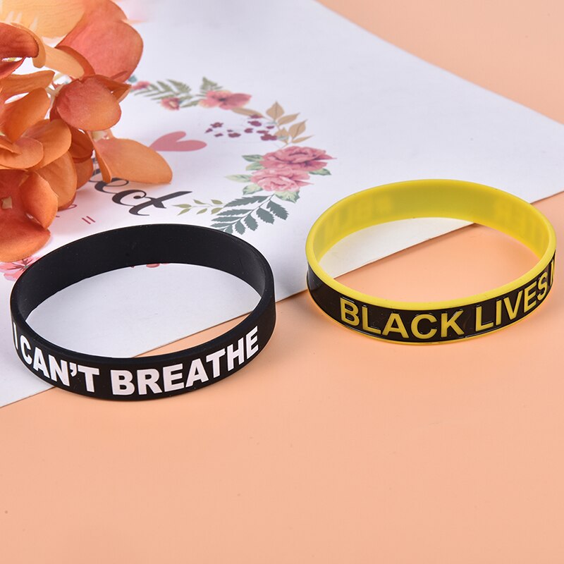 Zwart Leven Kwestie Siliconen Polsbandje Ik Kan Niet Ademen Pols Band Rubber Armband & Armbanden Voor Mannen Vrouwen Sieraden