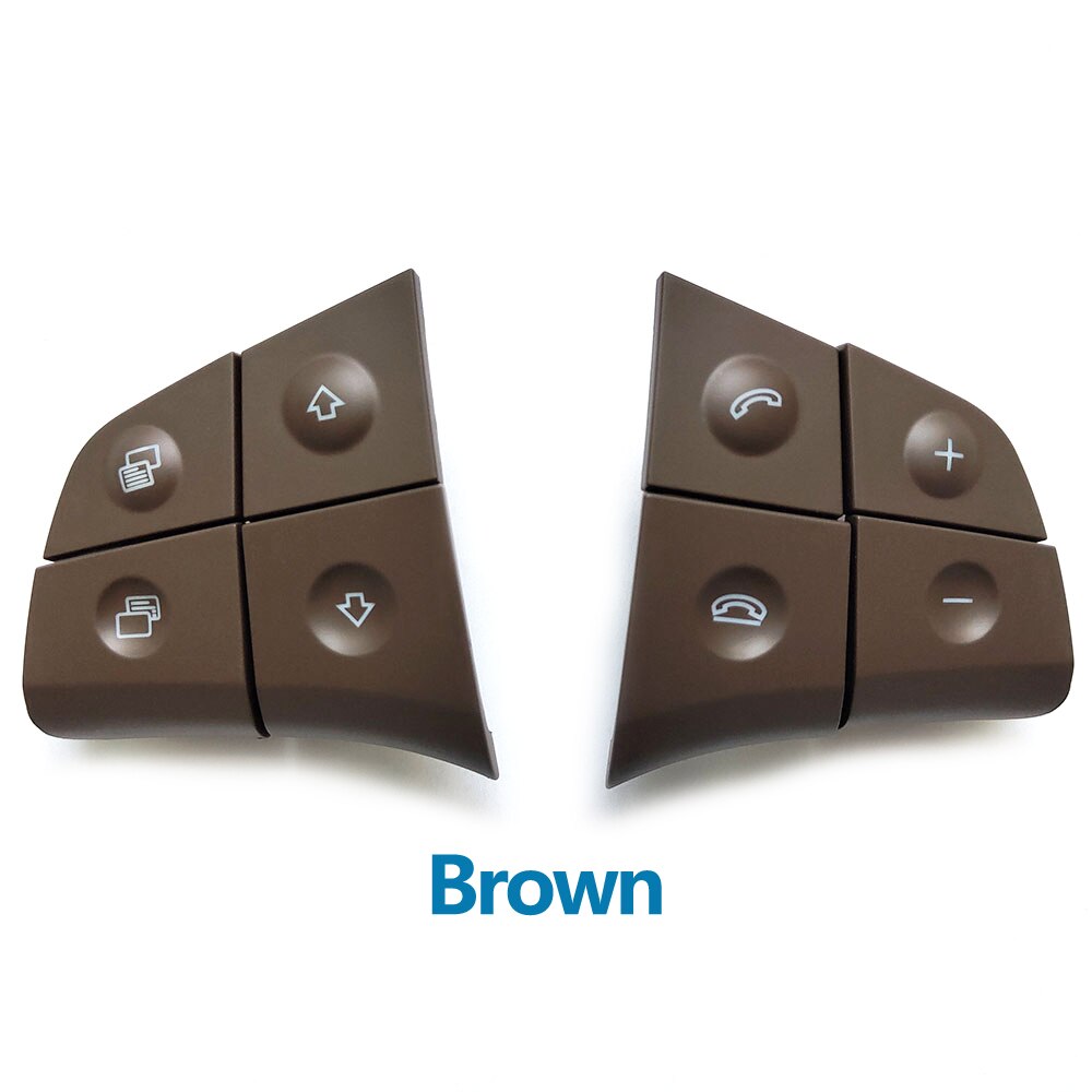 Kit de boutons de volant multifonctions pour voiture, clés de commande de téléphone, pour Benz W164 ML GL300/350/400/450, 2006,: Brown