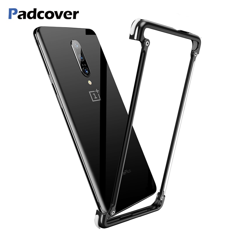 PADCOVER Original Airbag Metal Case for Oneplus 7T 6T Case Personality 7pro Airbag Shell Metal Bumper Cover for Oneplus 7 Case