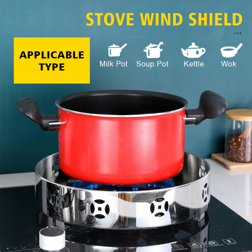 Windproof Home Stable Outdoor Camping Gas Stove Windshield Kitchen Tool Smooth Stainless Steel Gather Fire Cooker Bracket Hood