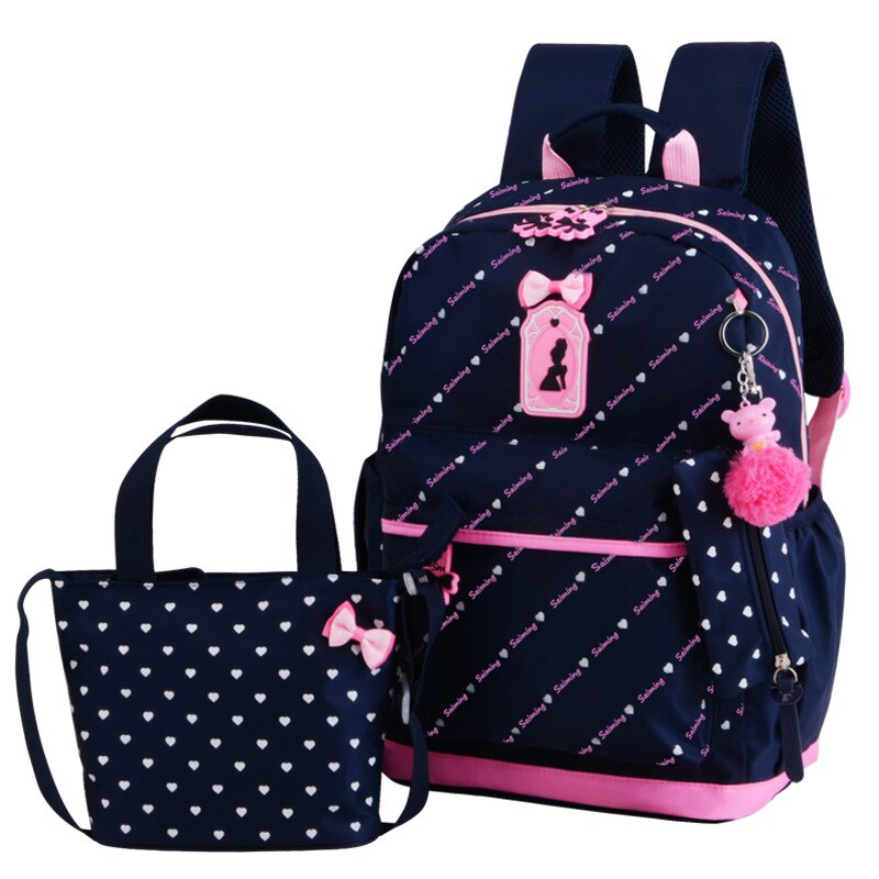 3 Stks/set Ster Afdrukken Kinderen Schooltassen Voor Meisjes Tieners Rugzakken Kids Orthopedie Schooltassen Rugzak Mochila Infantil: blue 3