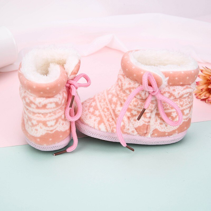 Winter Warm Baby Snow Boots Plus Velvet Toddler Boots Baby Shoes Newborn Soft Sole Anti-slip Crib Shoes Y13