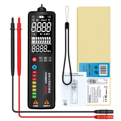 Bside ADMS1 Digitale Multimeter Voltage Detector Tester Multimetetro Voltmeter Dc/Ac 400V Dmm Ohm Hz Continuïteit Ncv Test: White font