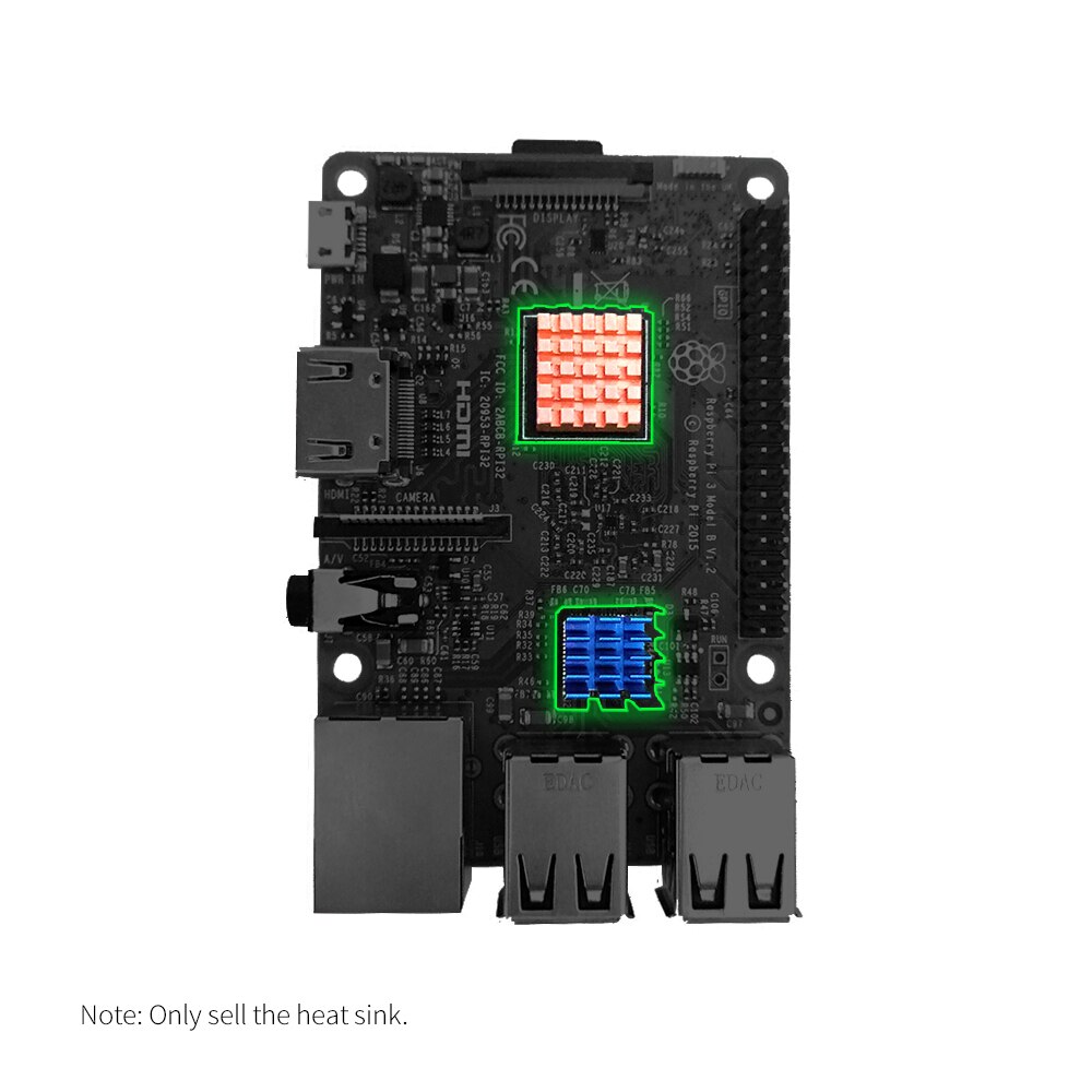 Raspberry Pi Heat Sink Model B Aluminum Heat Sink and RPI Cooling with Adhesive Tape Backing